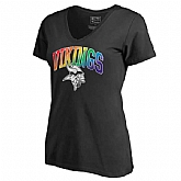Women's Minnesota Vikings NFL Pro Line by Fanatics Branded Black Plus Sizes Pride T-Shirt,baseball caps,new era cap wholesale,wholesale hats